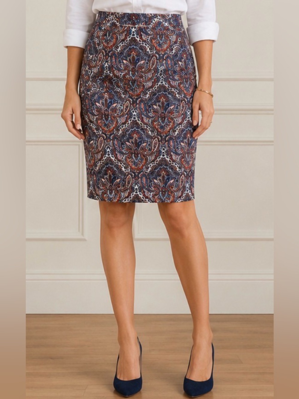 J.Crew The Pencil Skirt Paisley Print | Size 6